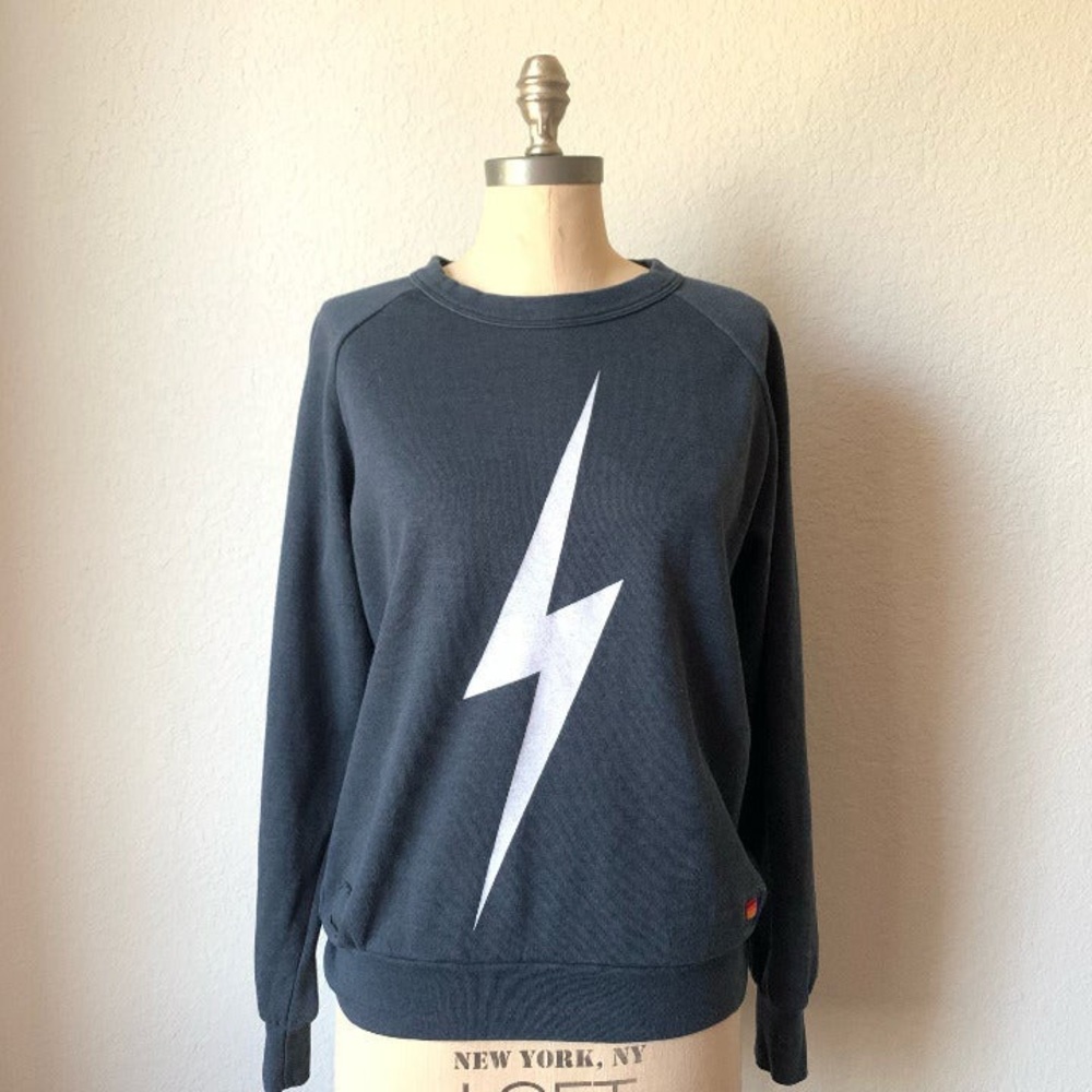 Grey aviator nation reversible crewneck sweatshirt. Size medium
